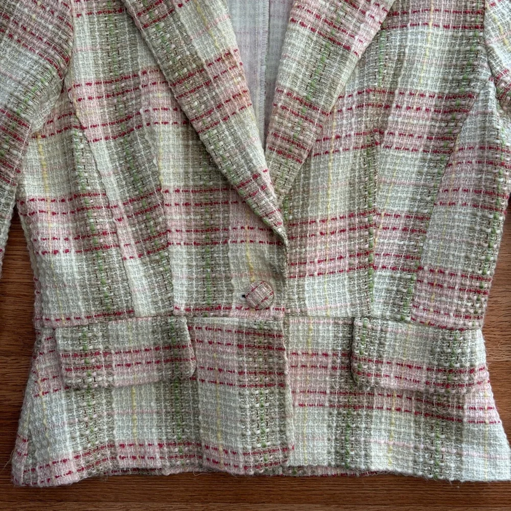 Alyn Paige Plaid Blazer - Green and Pink - Picture 2 of 4